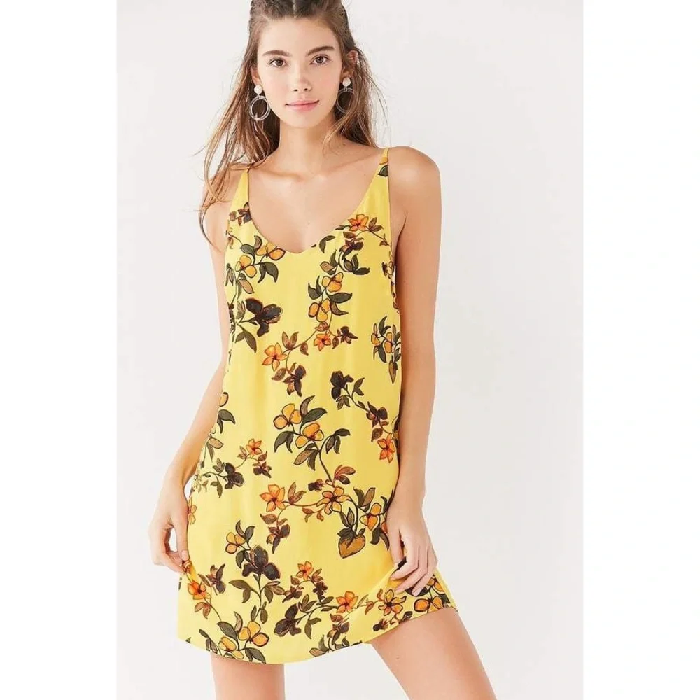 Urban Outfitters Zoe Printed Crepe Slip Dress SMALL